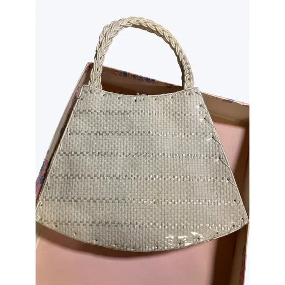 Girls Hand Embroidered White Vintage Bag W/Floral Design  Ages 2-7 Bag only - Picture 5 of 15